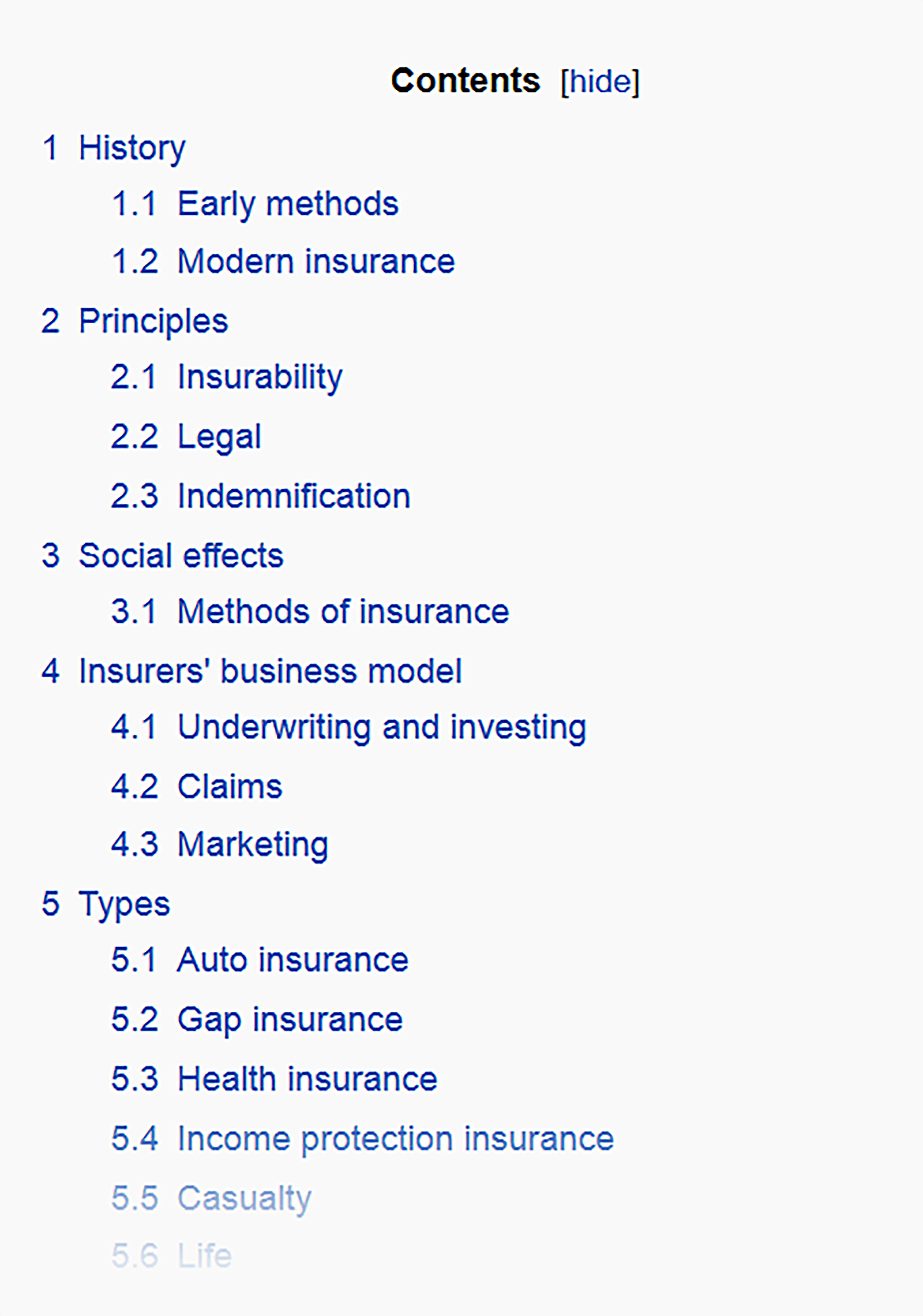Wikipedia &ndash; Table of contents