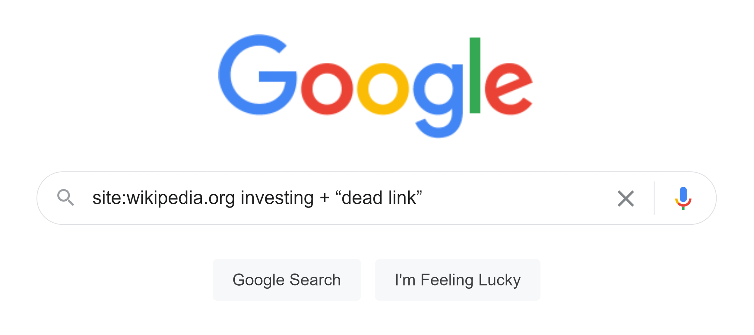 Google search &ndash; Wikipedia dead links