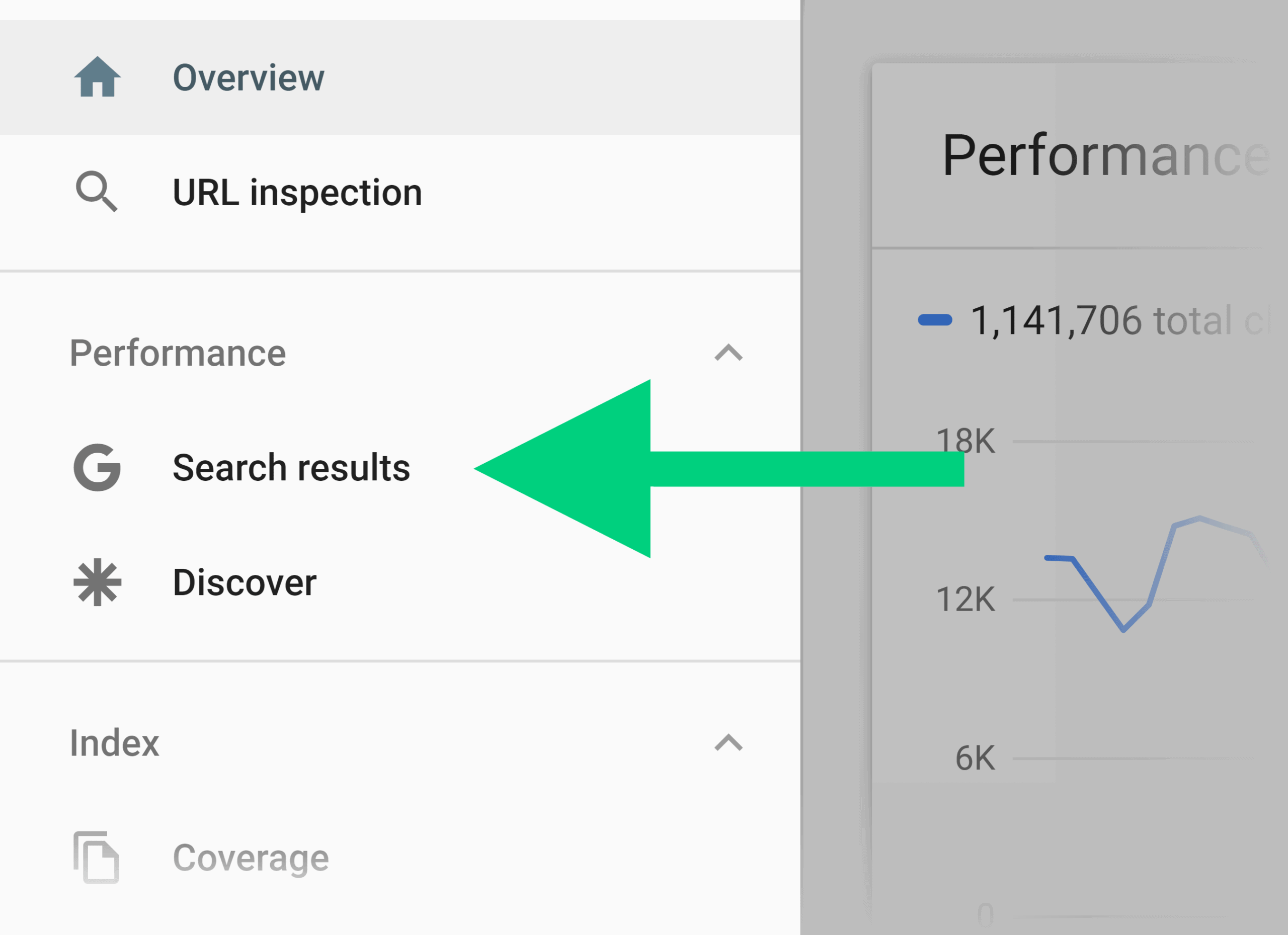 Search Console &ndash; Search results menu