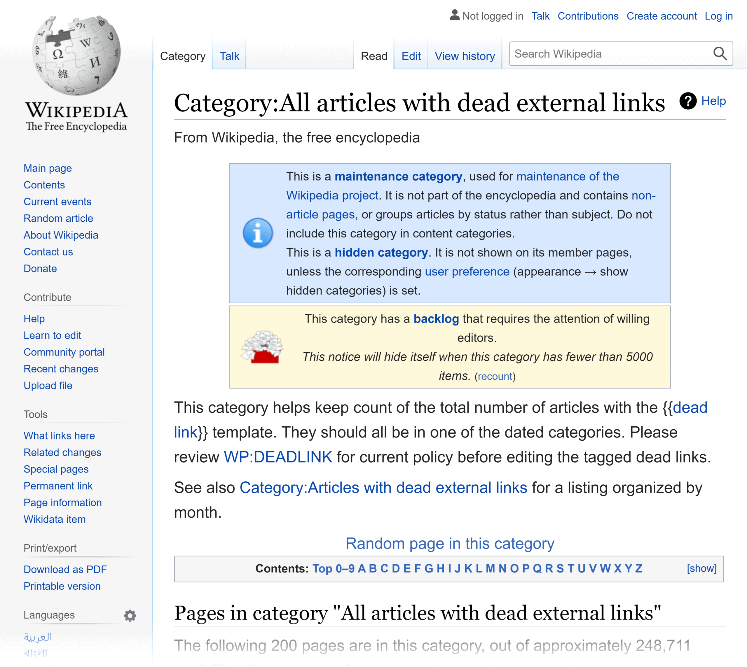 Wikipedia &ndash; Articles with dead external links