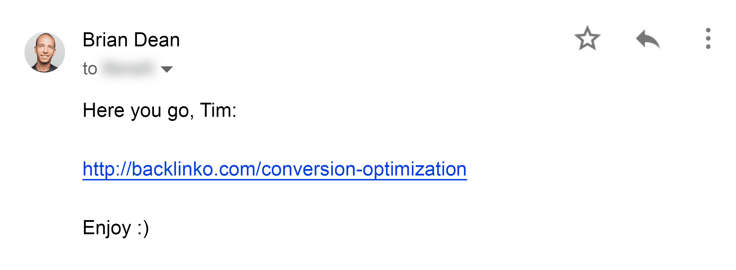 Brian's outreach email &ndash; Conversion optimization &ndash; Reply