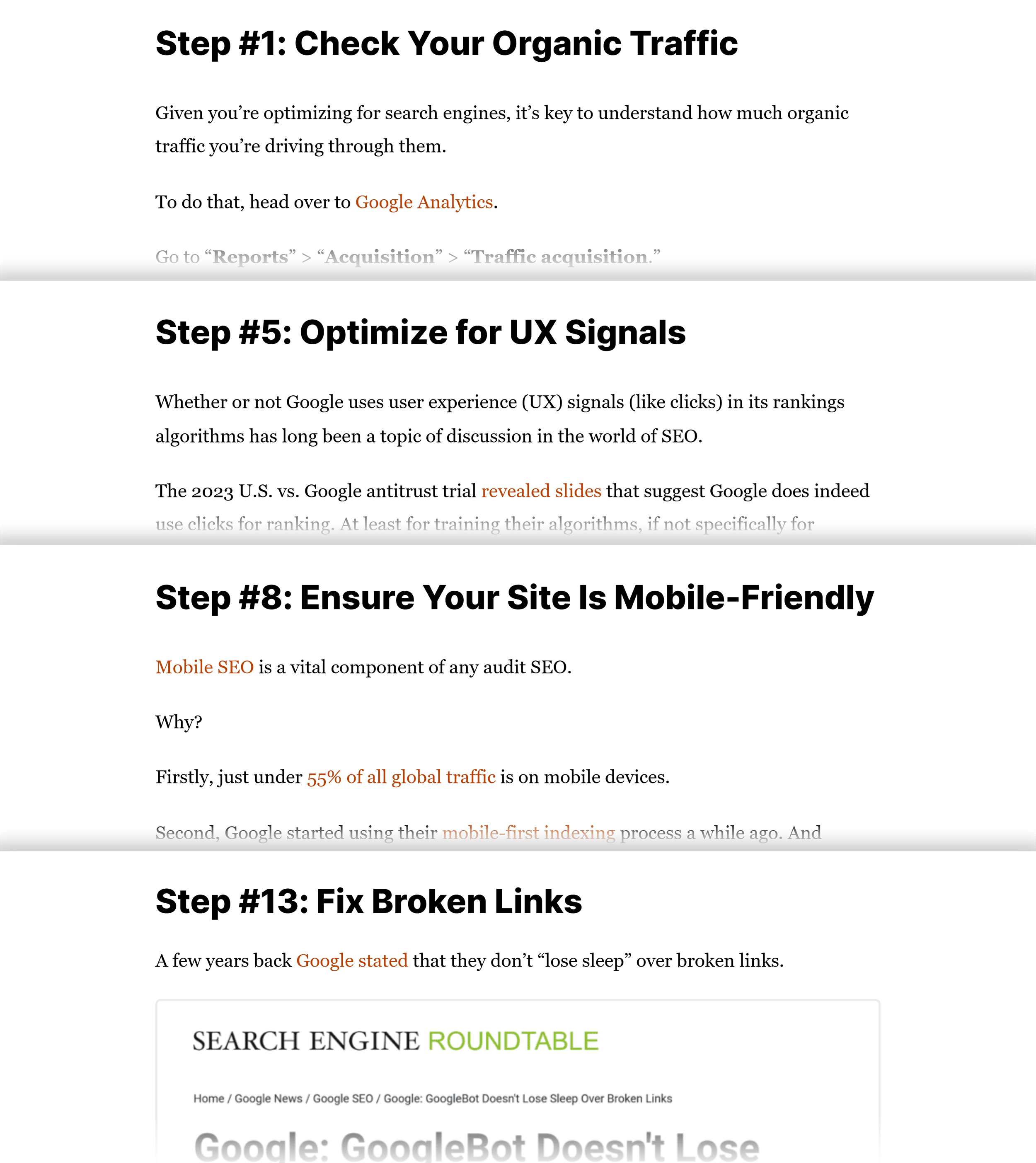 Backlinko &ndash; SEO Site Audit &ndash; Headlines collage