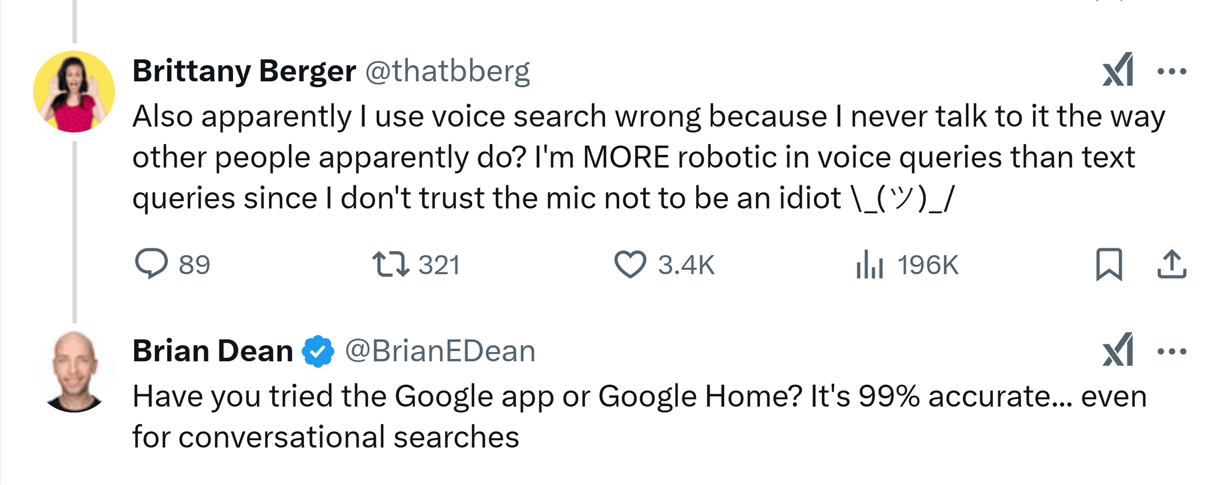 Brian Dean &ndash; Tweet reply